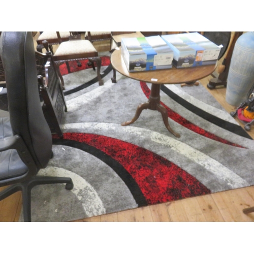 363 - Large Modern Rug Red and Grey Ground