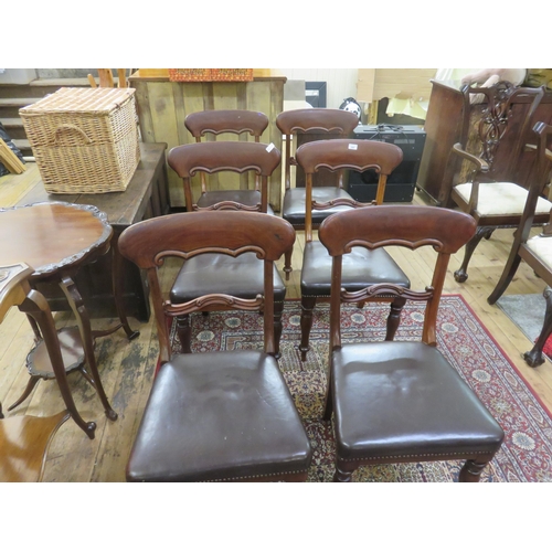 368 - Set of Six Victorian Mahogany Splat Back Dining Chairs