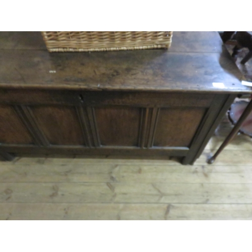 375 - Early English Oak Panel Coffer