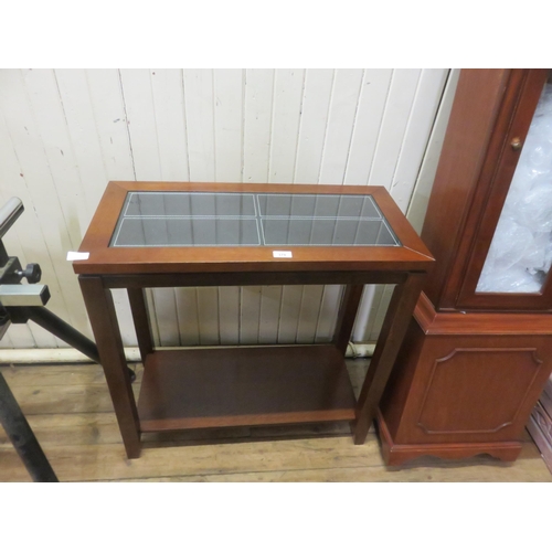 378 - Mahogany Leather Topped Hall Table