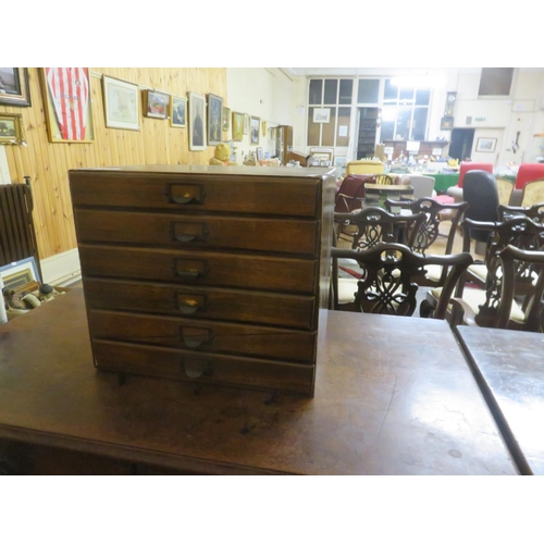 388 - Wooden Six Drawer File/Specimen Cabinet