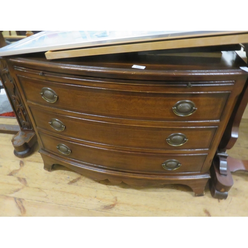 399 - Small Inlaid Mahogany Chest of Three Drawers