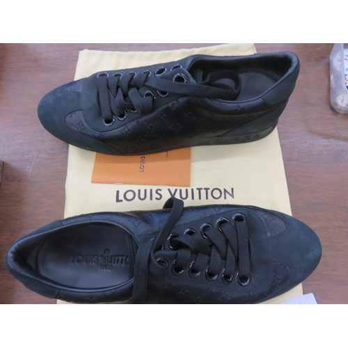 185 - Louis Vuitton Black Trainers with dust bag