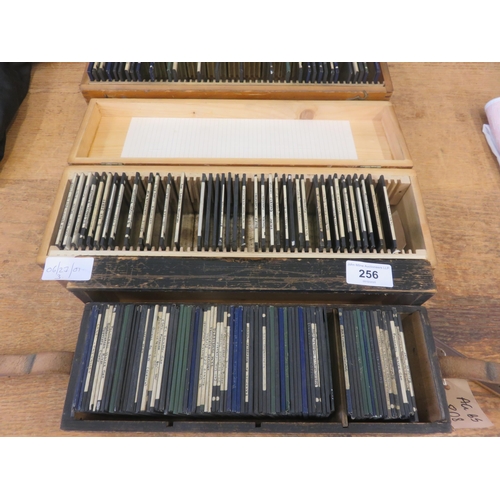 256 - Three Cases of Glass Slides