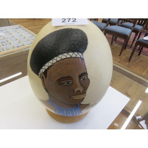 272 - Painted Ostrich Egg