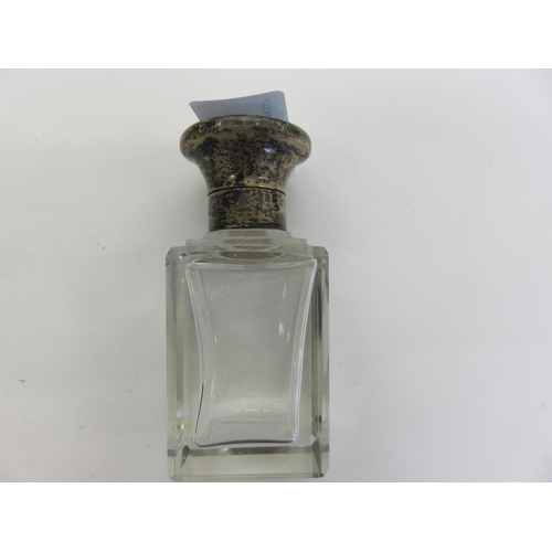 274 - Silver Enamel Top Perfume Bottle