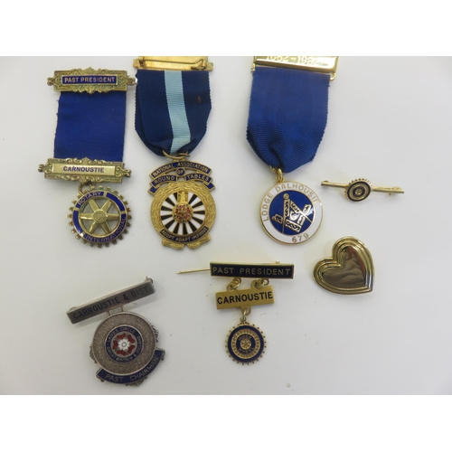 278 - Lot of Masonic, Rotary and Round Table Jewels, including Silver