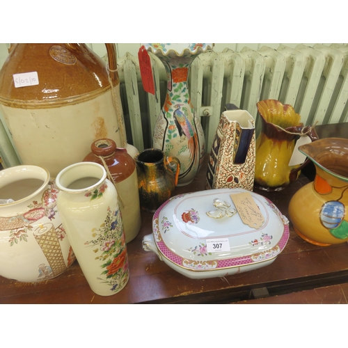 307 - Large Demijohn and Other Ceramics