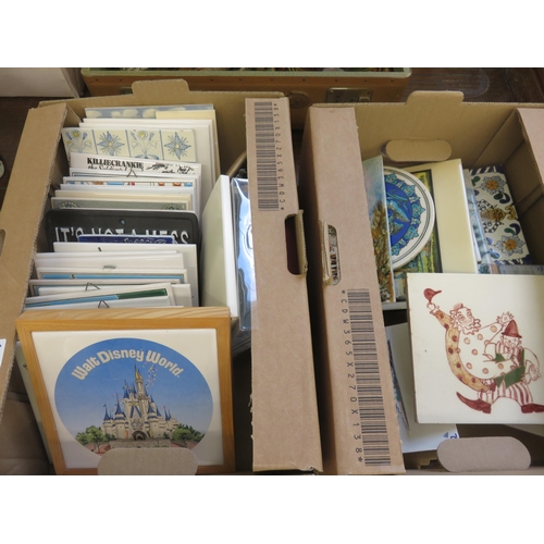 349 - Two boxes of Holiday Souvenir and Other Tiles