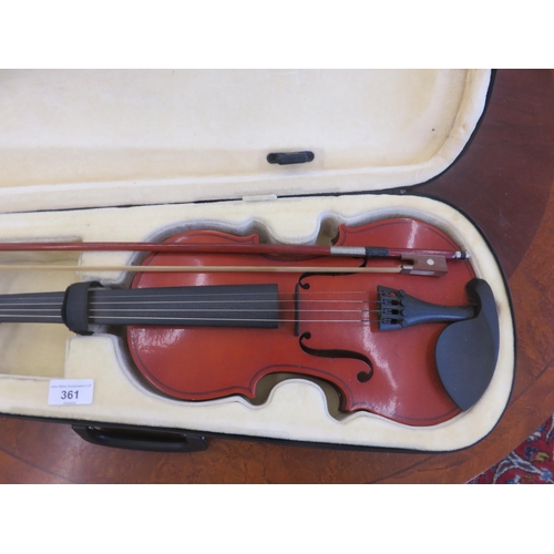 361 - Cased Violin with bow