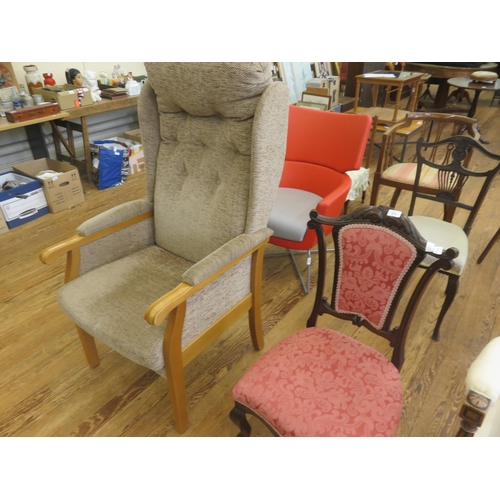 371 - Upholstered Parlour Chair and Armchair