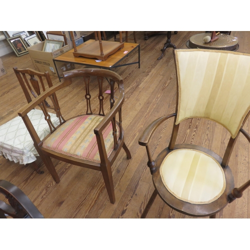 373 - Three odd Edwardian Chairs