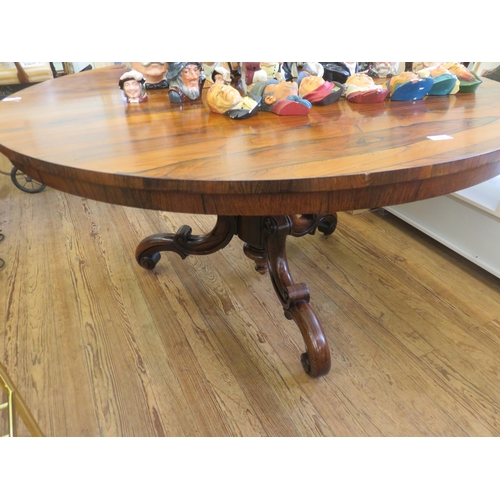 379 - Victorian Circle Rosewood Snap Top Breakfast Table