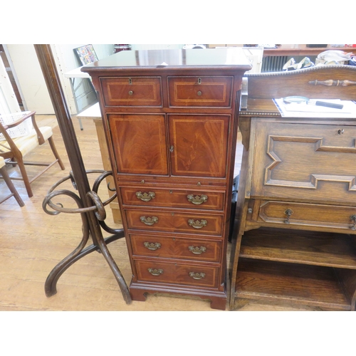 385 - Inlaid Mahogany Narrow Cabinet