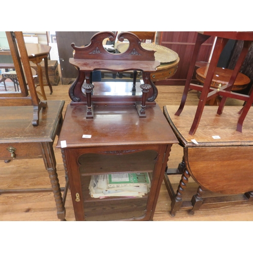 391 - Mahogany and Glazed Mirror Back Music Cabinet