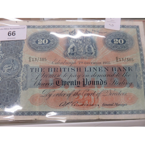 66 - British Linen Bank £20 note, 7th December 1955