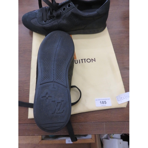 185 - Louis Vuitton Black Trainers with dust bag