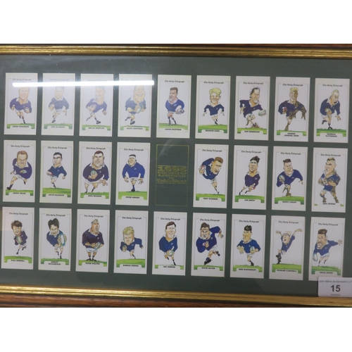 15 - Framed 1995 Rugby World Cup Cigarette Cards