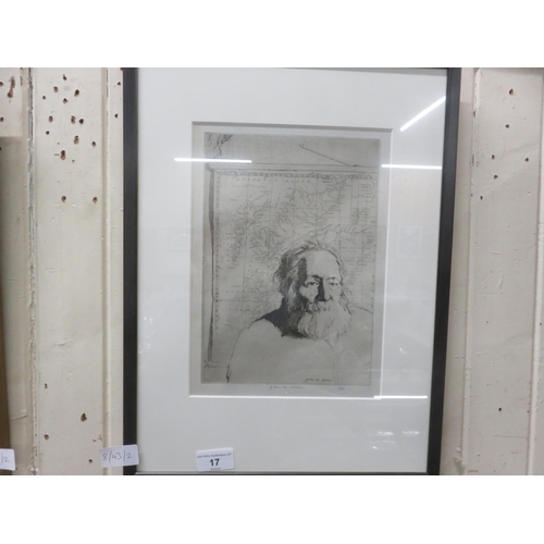 17 - Framed, signed Etching 