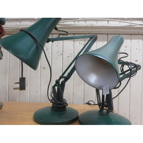 184 - Two Green Anglepoise Lamps