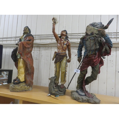 185 - Three large Native American Resin Figures