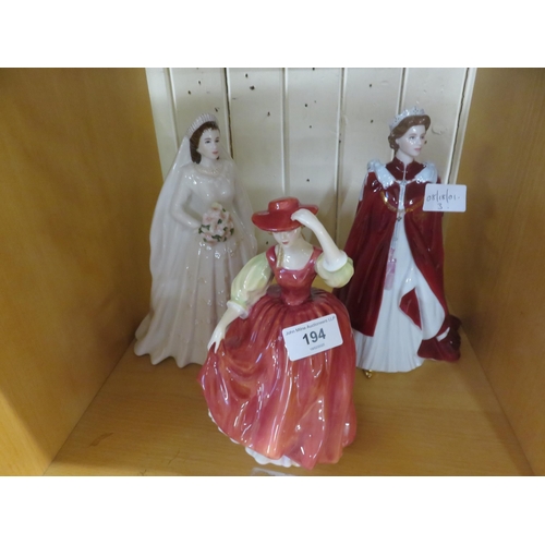 194 - Two Boxed Royal Worcester Figures, Her Majesty Queen Elizabeth II and Queens 80th Birthday and boxed... 