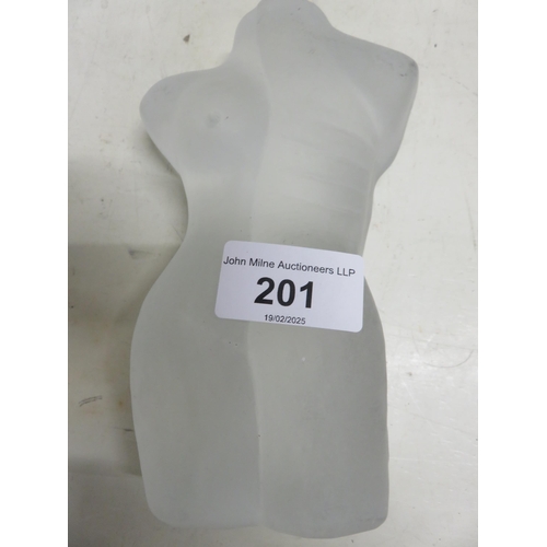 201 - Opaque Glass Torso Bust by Bergdale, Sweden