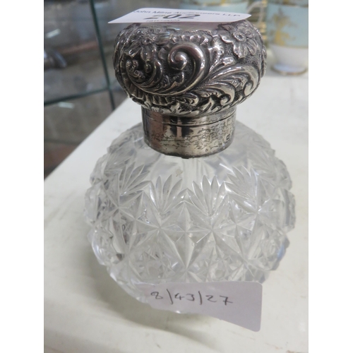 202 - Silver topped Crystal Scent Bottle