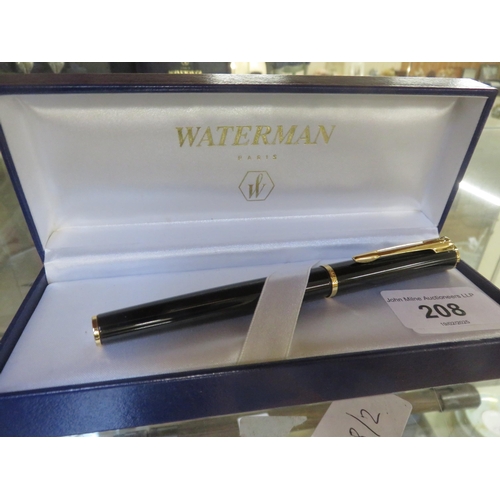 208 - Cased Waterman Paris Fountain Pen