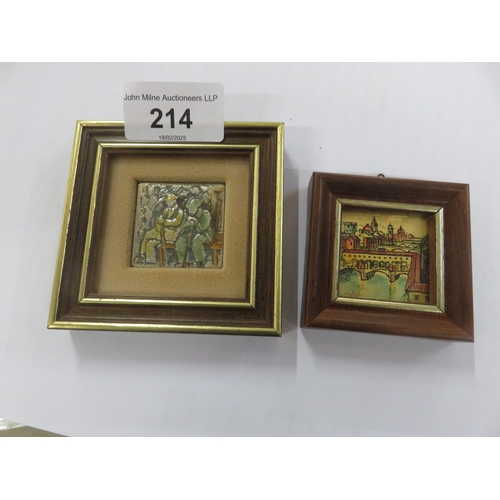 214 - Two Miniature Pictures, one silver, one gold plated