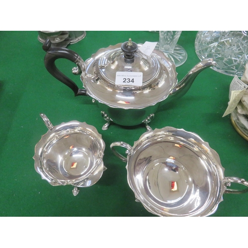 234 - Three piece Plated Tea Set