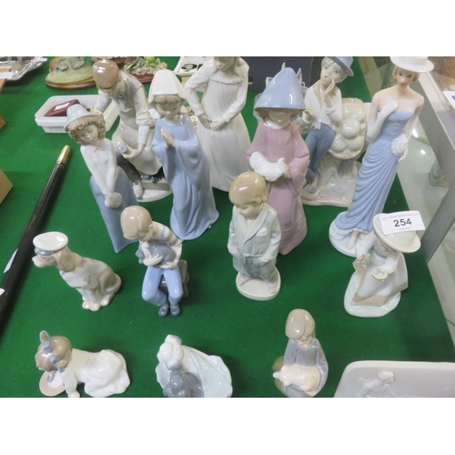 254 - Sixteen Lladro, Nao and Other Figures