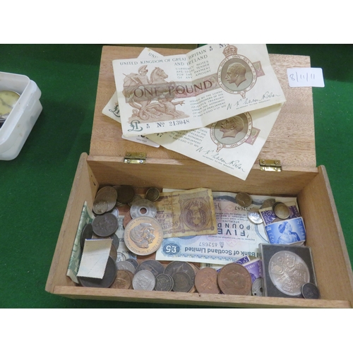 259 - Box of Assorted Banknotes and Coins