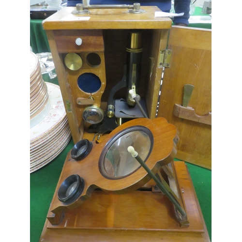 271 - Picture Card Viewer and wooden Cased Light Microscope