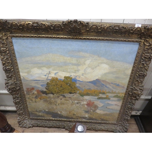 54 - Framed Oil painting - Extensive Landscape Scene - Adrian Scott Stokes - 81cm x 94cm