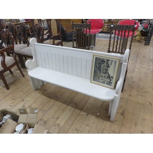 374 - White Painted Pine Pew