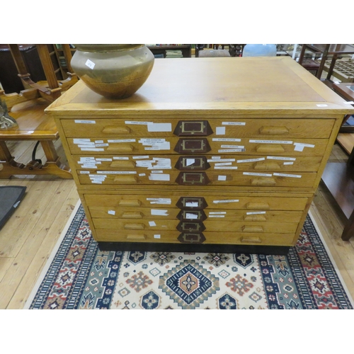 383 - Oak eight drawer Plan Chest