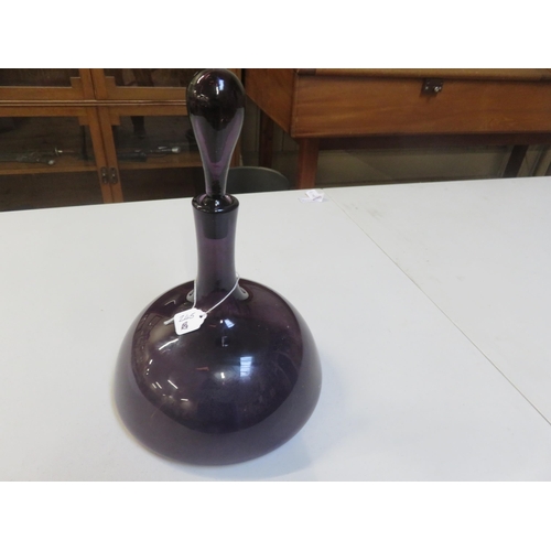 245B - Purple Heavy Based Decanter and Stopper