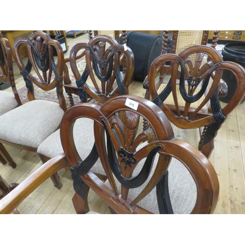 375 - Five Mahogany Framed Dining Chairs