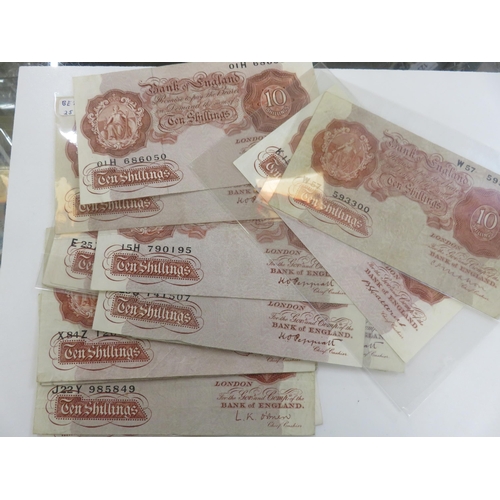 126 - Group of twenty three Bank of England 10 Shilling Notes, 1920's-1950's