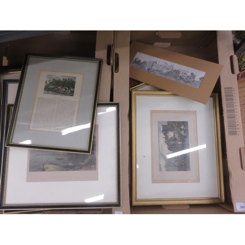 366 - Two boxes Engravings and Prints, mainly English Scenes