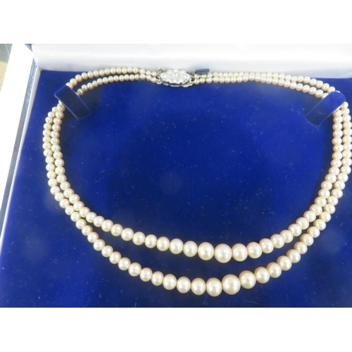 124 - Boxed Double Strand of Pearls