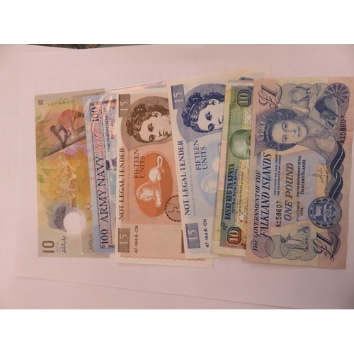 143 - Mixed Group of Bank Notes, Gibraltar, Kenya, Falklands and others (seven)