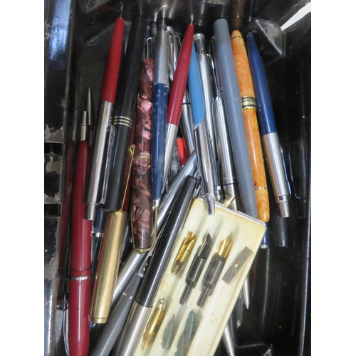 211 - Tin of Ballpoint and Fountain Pens