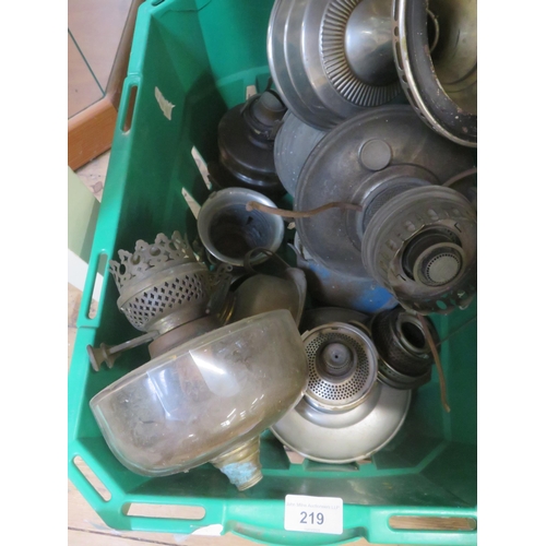 219 - Box of Oil Lamp Parts