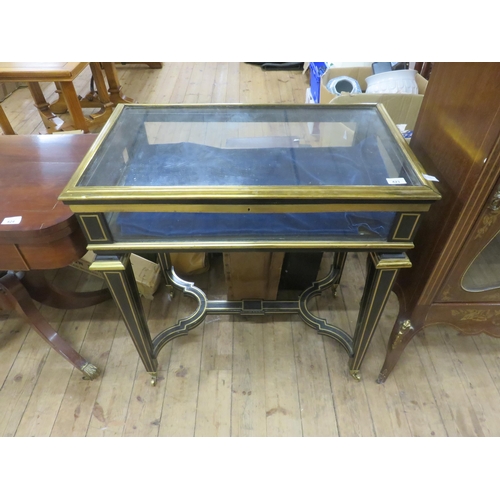 423 - Ebonised Giltwood and Glazed Display Table