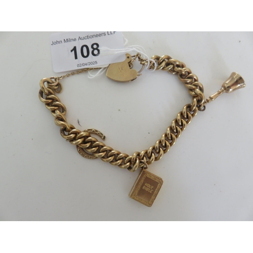 9ct. Gold Charm Bracelet 26.8 grams