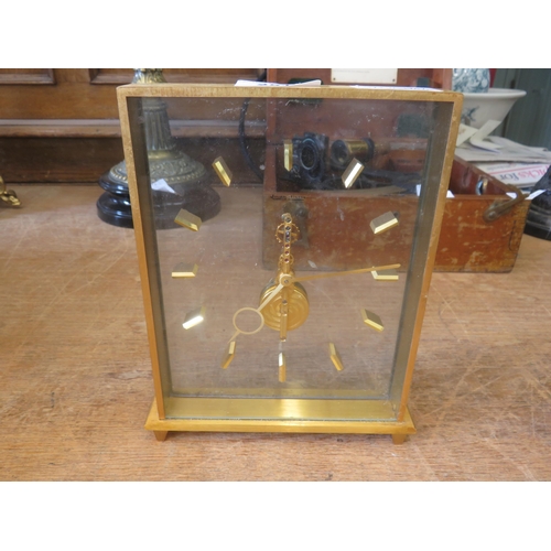Jaeger Le Coultre 8 day Baguette in-line Skeleton Table Clock