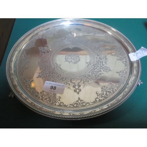 London silver Card Tray on Claw and Ball Feet - 19 troy oz.