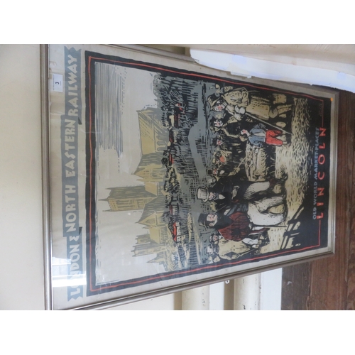 3 - Framed Railway Poster, Lincoln, By Austin Cooper